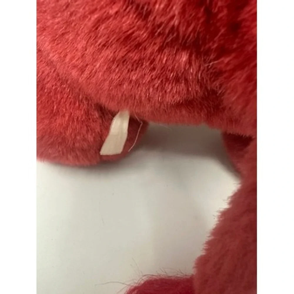 Vintage Red‎ Elephant Plush Stuffed Animal Gold Tusks 13 Inch
